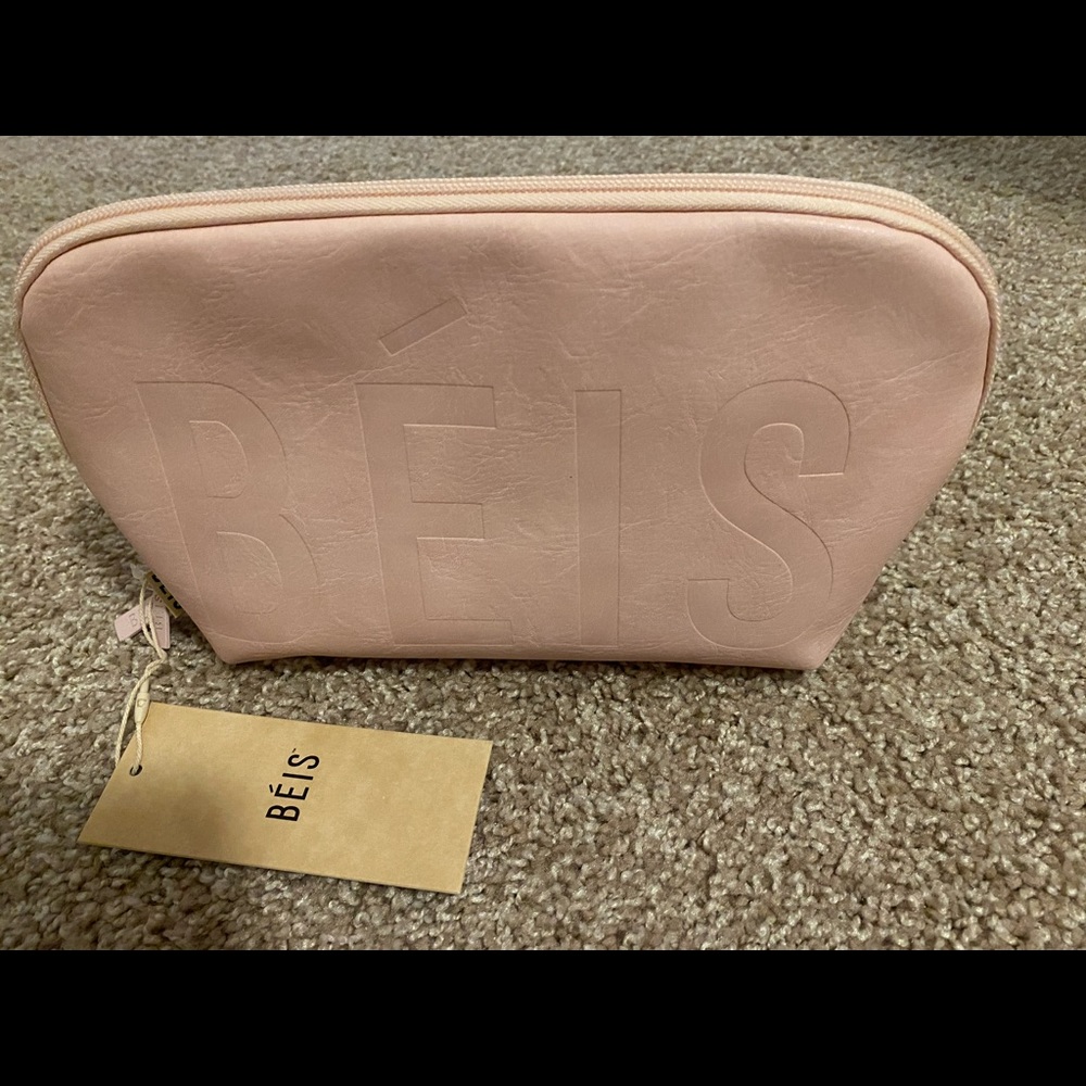 Beis Travel Cosmetic Pouch Set in Sakura Pink